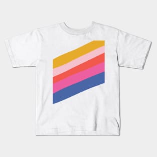 Colorful Retro Horizontal Stripes Kids T-Shirt